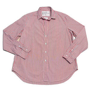 Frank & Eileen EILEEN LS Button-Up Shirt Womens S Red Stripe Classic Chic Staple